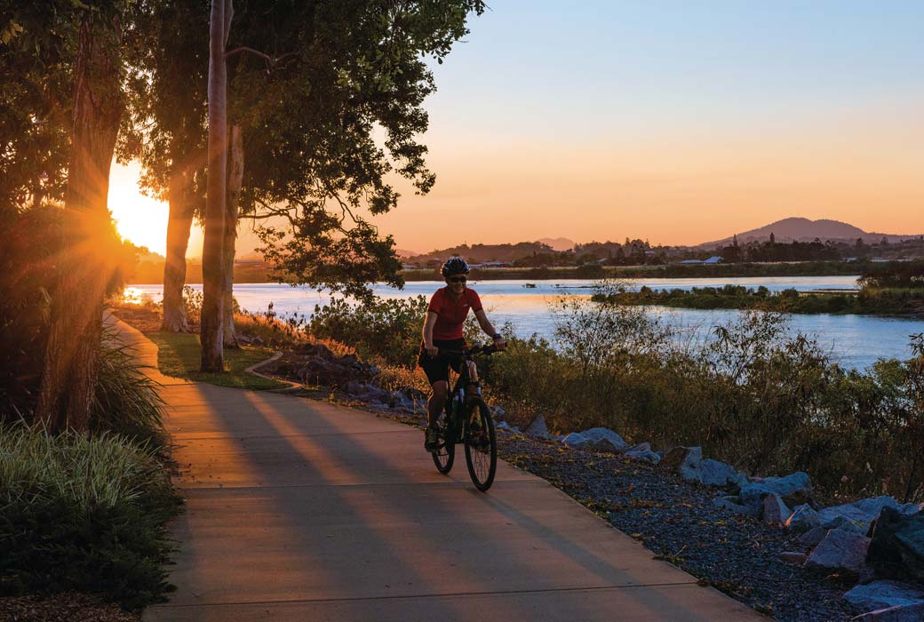 Bike riding along the Bluewater Trail