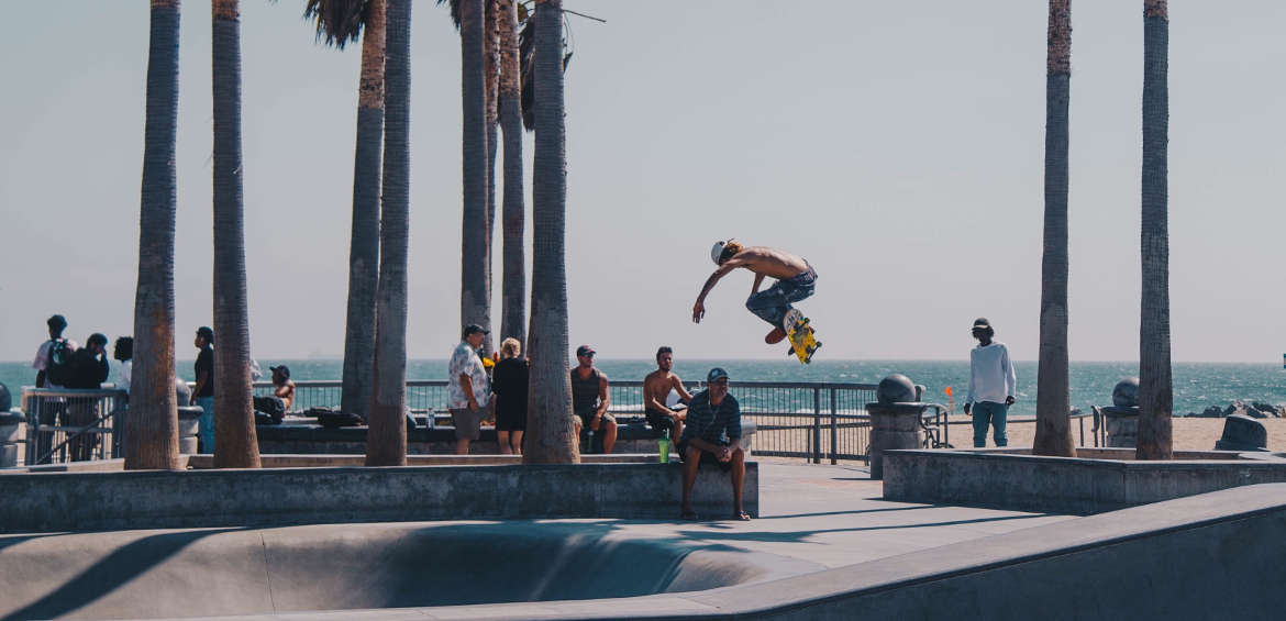 skateboarding in venice, los angeles USA