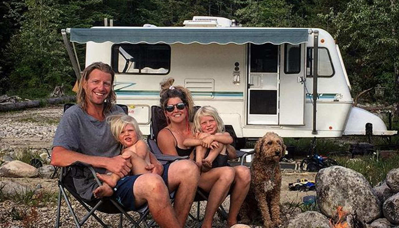 The Treadway family and their camper