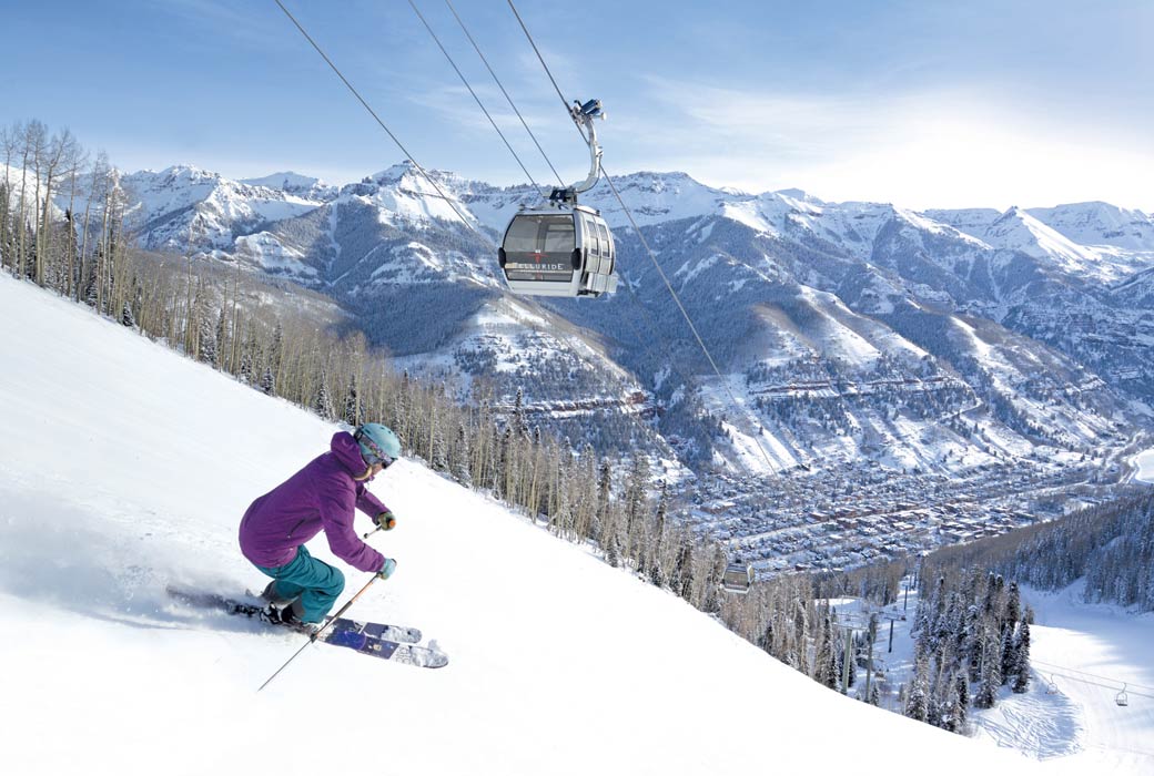 Steep skiing at Telluride Ski Resort