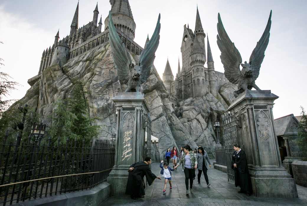The entrance to Hogwarts Castle at Universal Studios, Orlando