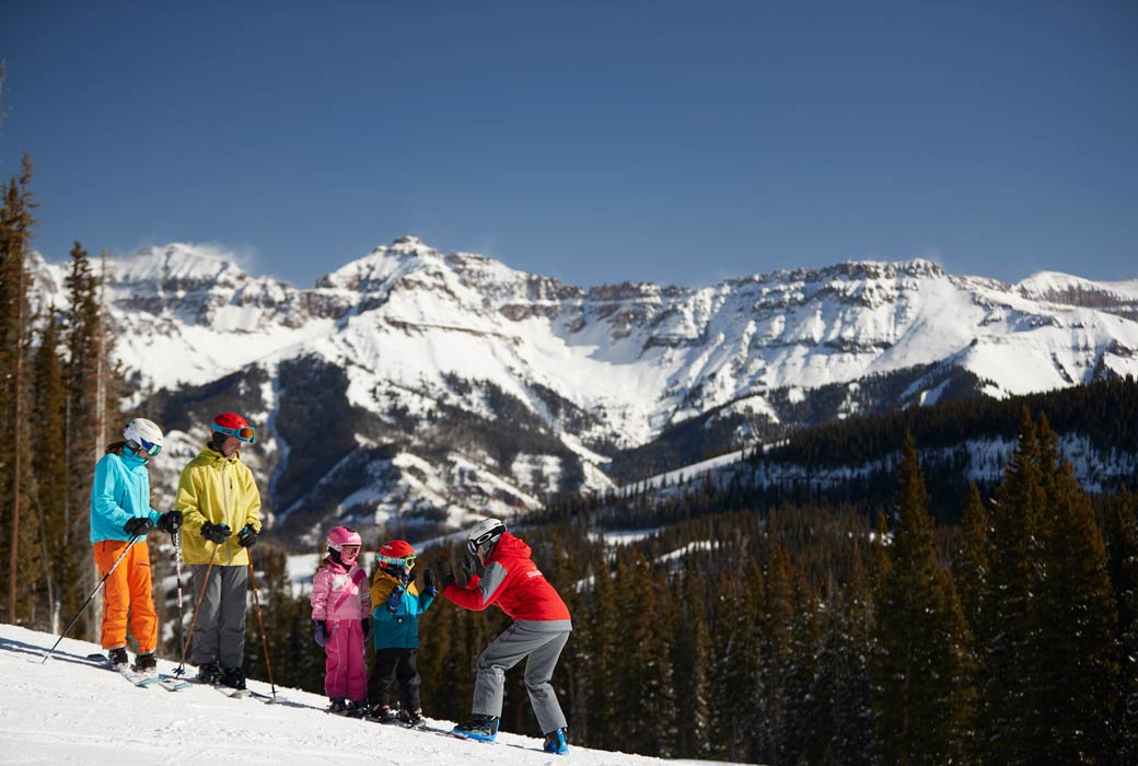 Family ski lessons at Telluride Ski Resort