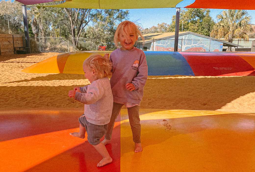 Jumping pillow at Discovery Parks – Alice Springs © @reelsaltyaus