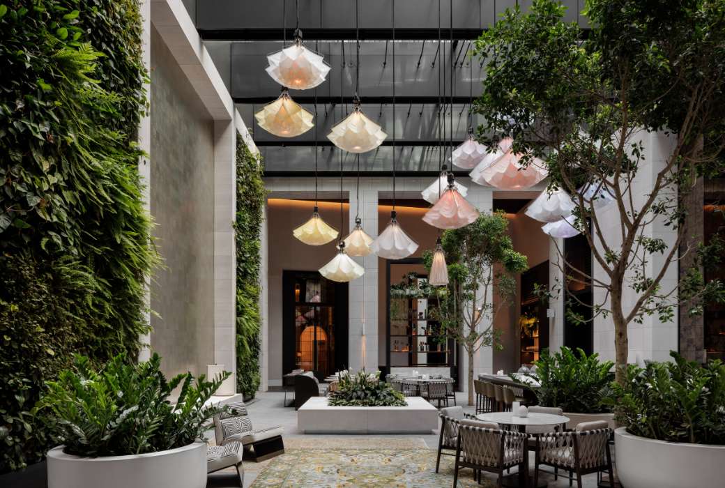 The 'blooming' flower installation at Aperture
