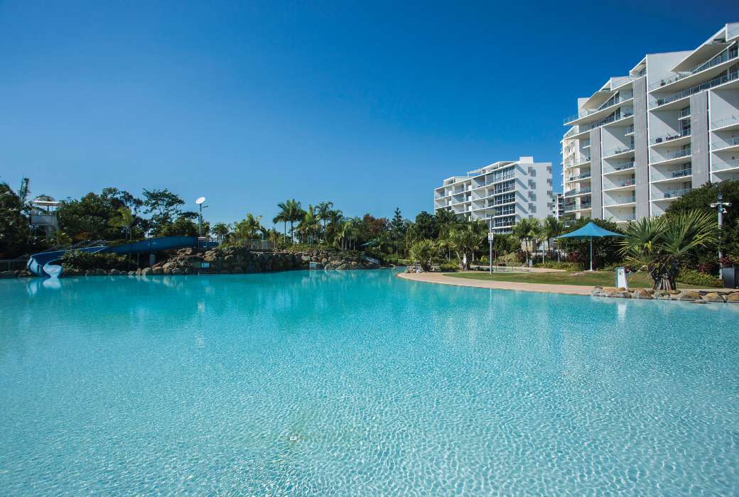 A wide view of the Bluewater Lagoon