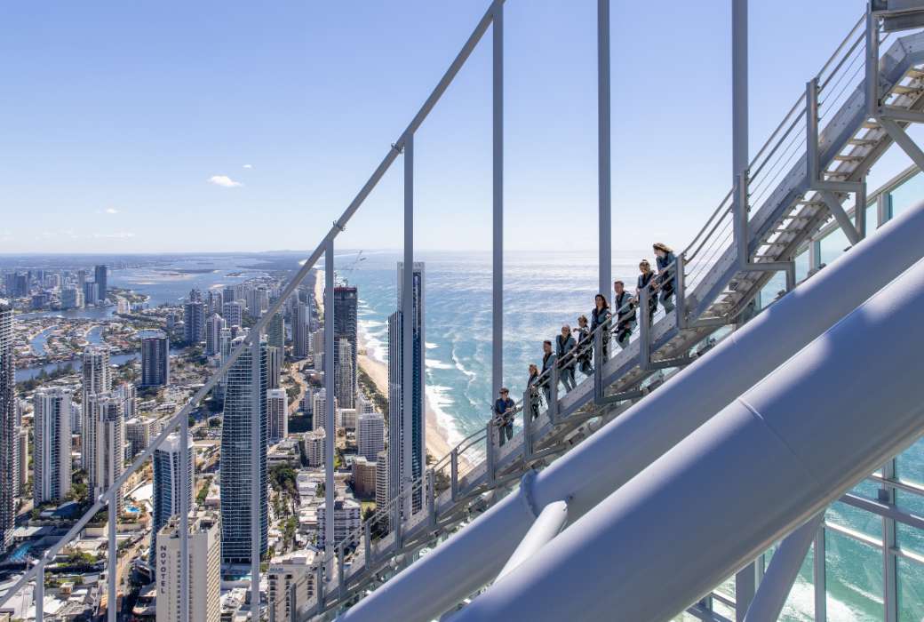 People doing the SkyPoint Climb in Surfers Paradise