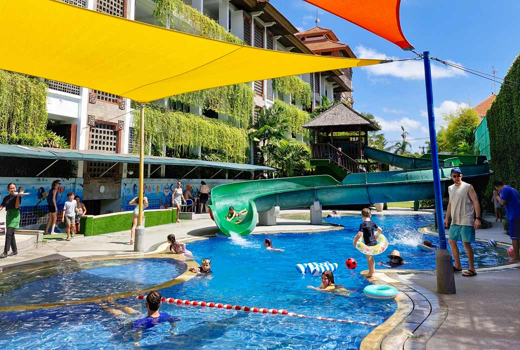 Kids love the slide at Prime Plaza Suites Sanur