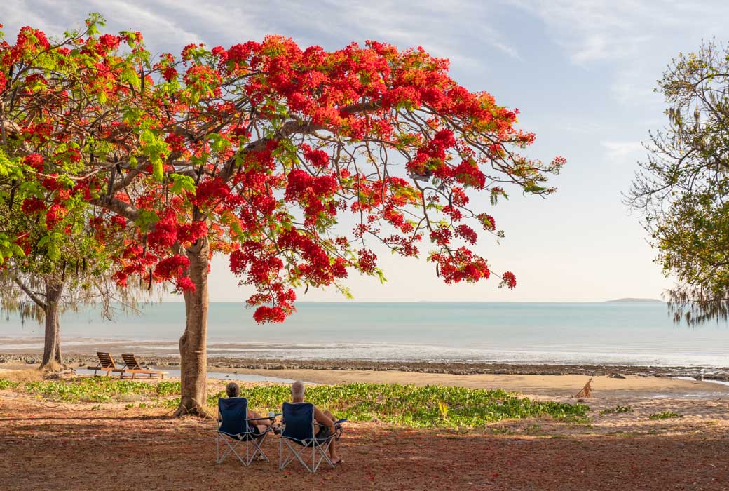 Couple nejoying the view in Clairview in the Mackay Isaac region of Queensland