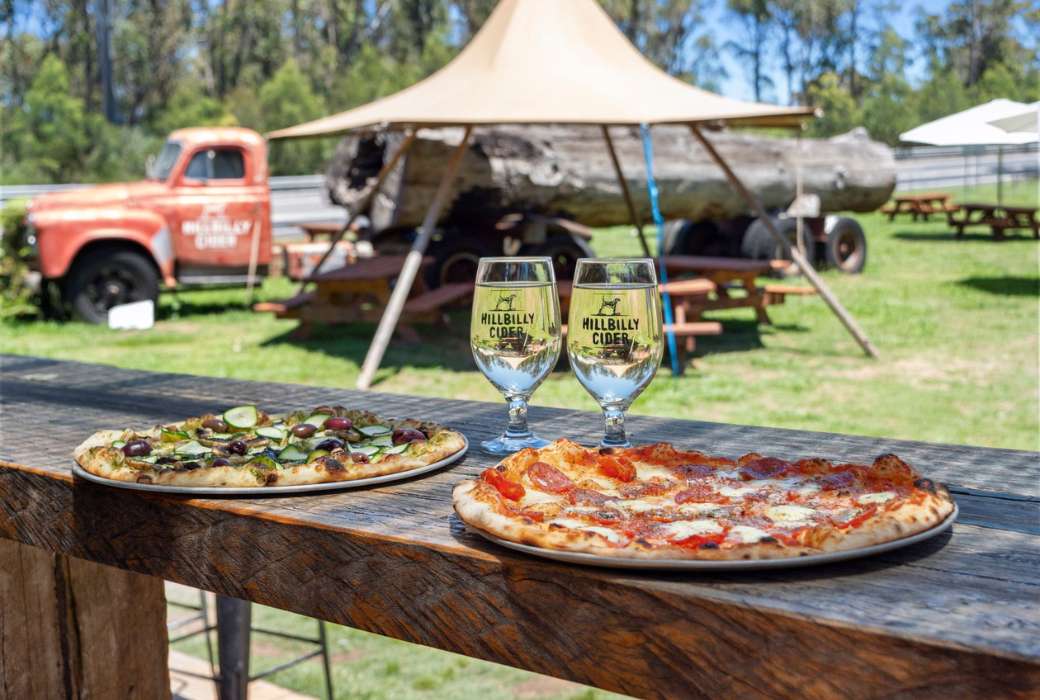 Woodfired pizza and cider at Hillbilly Cider Shed
