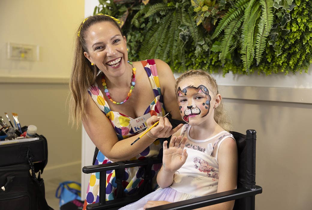 Face painting at Ashmore Palms Holiday Village