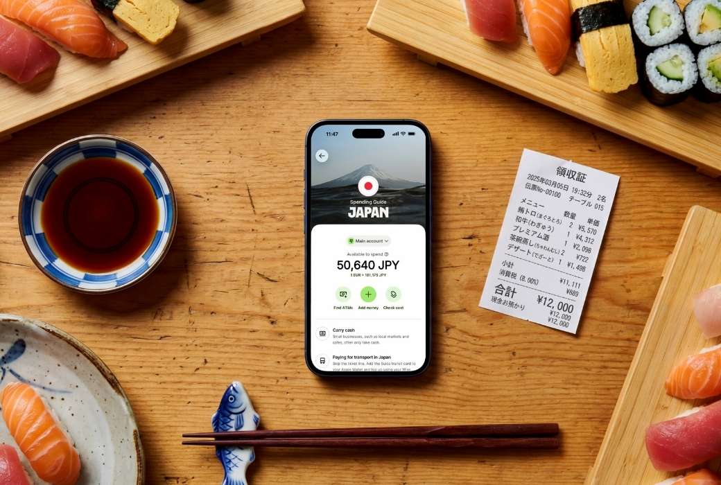 phone on a table showing japanese currency