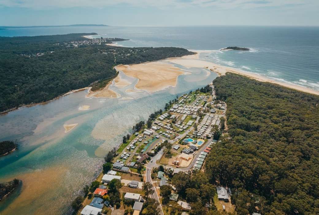 aerial coastline Holiday Haven dog-friendly Holiday Parks in NSW