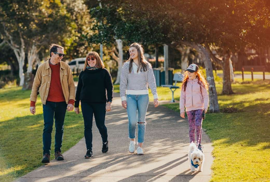 famil at a Holiday Haven dog-friendly Holiday Parks in NSW