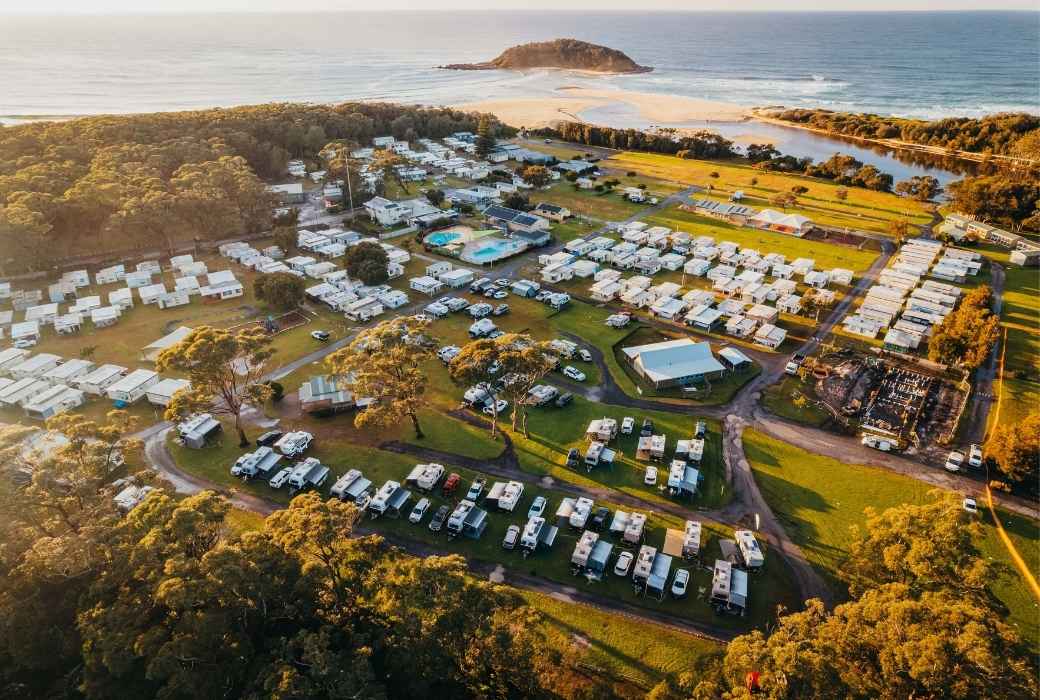 aerial view of Holiday Haven dog-friendly Holiday Parks in NSW